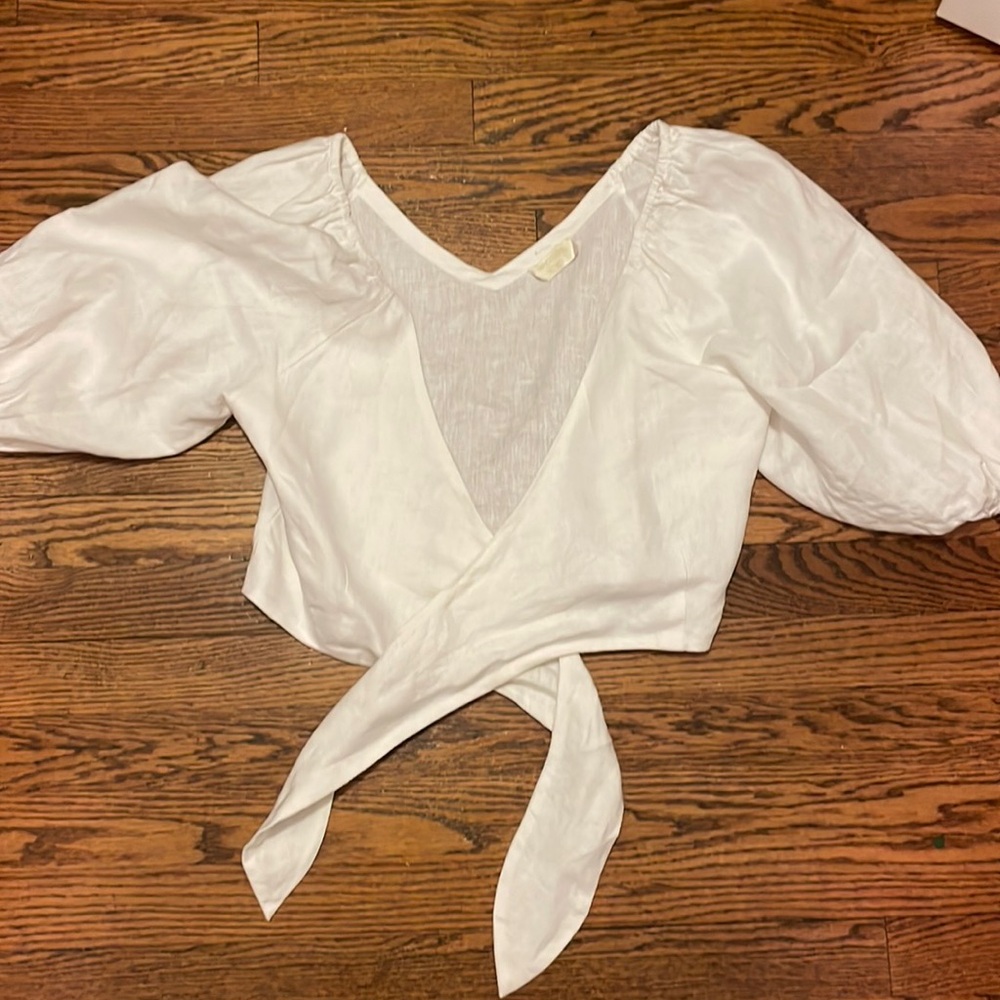 Posse linen tie crop top